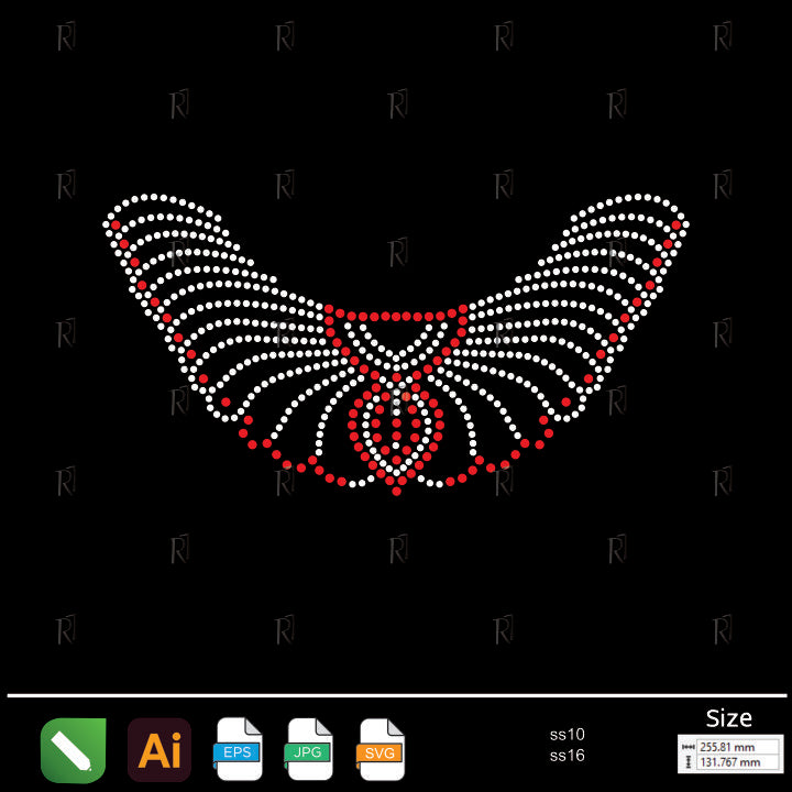 Elegant Winged Collar Rhinestone – Premium Rhinestone Design by Rhinestone1