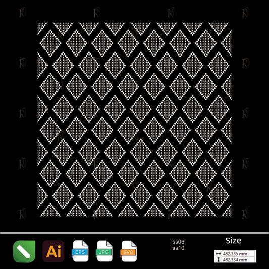 Diamond Grid Lines Rhinestone Pattern – Premium Rhinestone Design by Rhinestone1