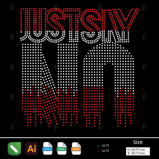 Just Say NO Typography Rhinestone – Premium Rhinestone Design by Rhinestone1