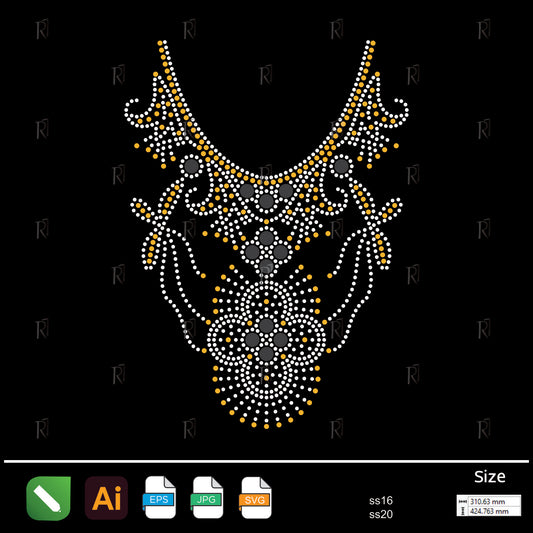 Golden Floral Drop Necklace Rhinestone – Premium Rhinestone Design by Rhinestone1