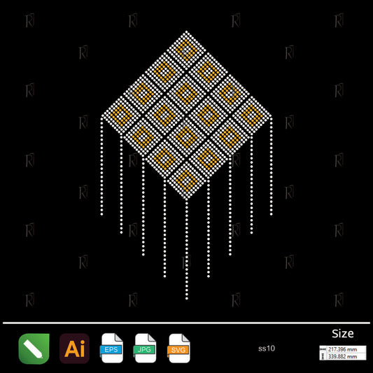 Diamond Tassel Grid Rhinestone – Premium Rhinestone Design by Rhinestone1