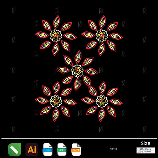 Radiant Flower Cluster Rhinestone – Premium Rhinestone Design by Rhinestone1