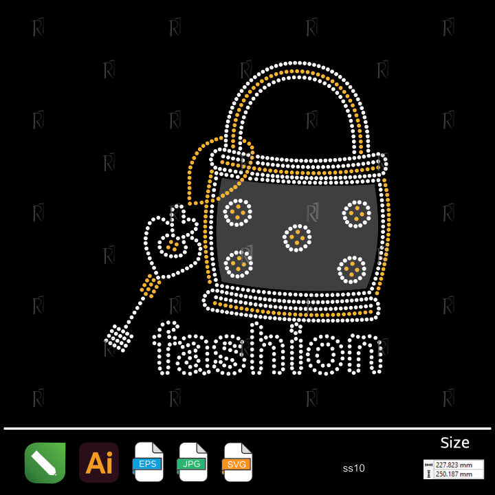 Fashion Bag with Heart Wand Rhinestone – Premium Rhinestone Design by Rhinestone1