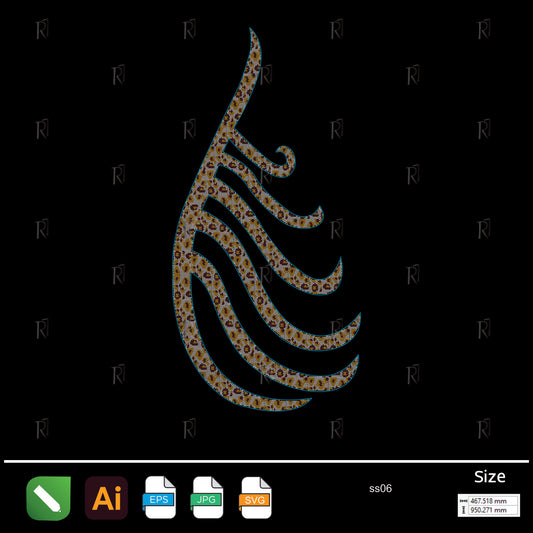 Abstract Feather Flow Rhinestone Design – Premium Rhinestone Design by Rhinestone1