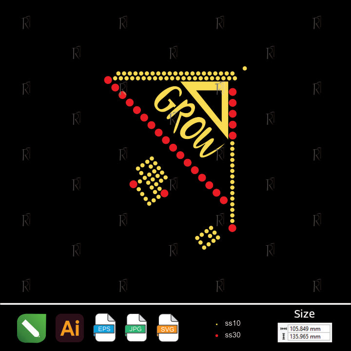 Grow Triangle Frame Rhinestone – Premium Rhinestone Design by Rhinestone1
