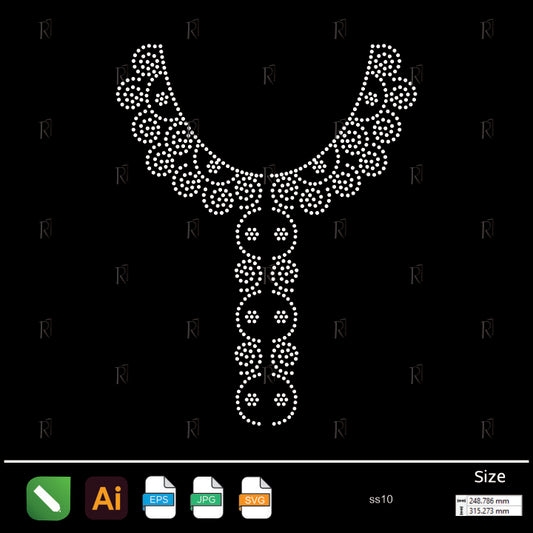 Vintage Necklace Ornamental Rhinestone – Premium Rhinestone Design by Rhinestone1