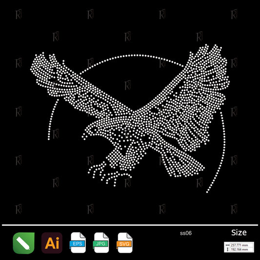 Majestic Eagle Flight Rhinestone – Premium Rhinestone Design by Rhinestone1