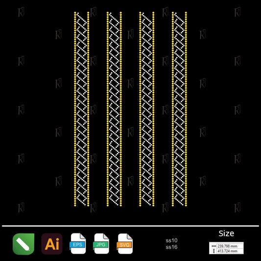 Interlaced Rope Borders – Premium Rhinestone Design by Rhinestone1