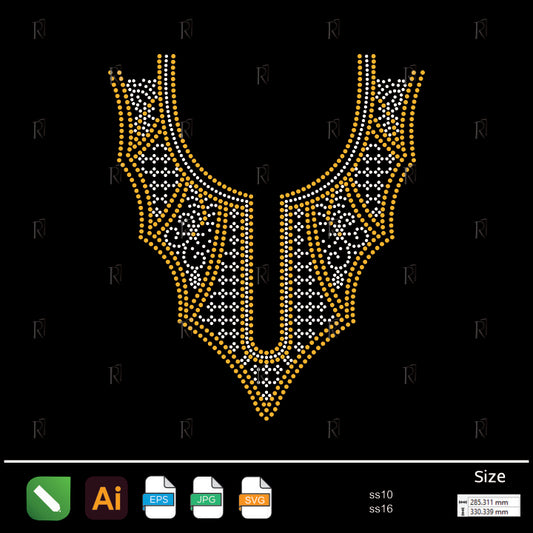 Geometric Ornamental Collar Rhinestone – Premium Rhinestone Design by Rhinestone1