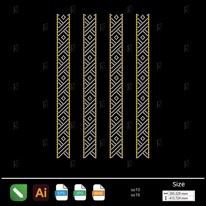 Diamond Weave Borders – Premium Rhinestone Design by Rhinestone1