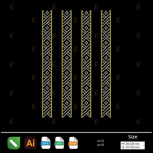 Diamond Weave Borders – Premium Rhinestone Design by Rhinestone1