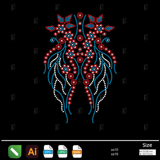 Blooming Garden Flow Rhinestone – Premium Rhinestone Design by Rhinestone1