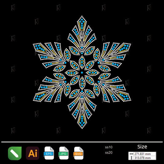 Royal Bloom Rhinestone Medallion – Premium Rhinestone Design by Rhinestone1