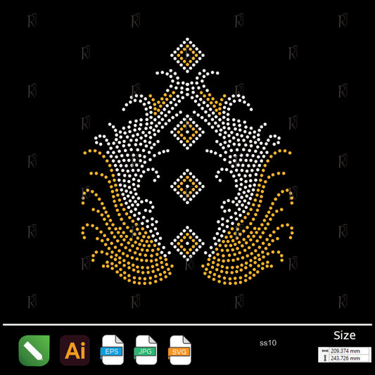 Diamond Flame Rhinestone Motif – Premium Rhinestone Design by Rhinestone1