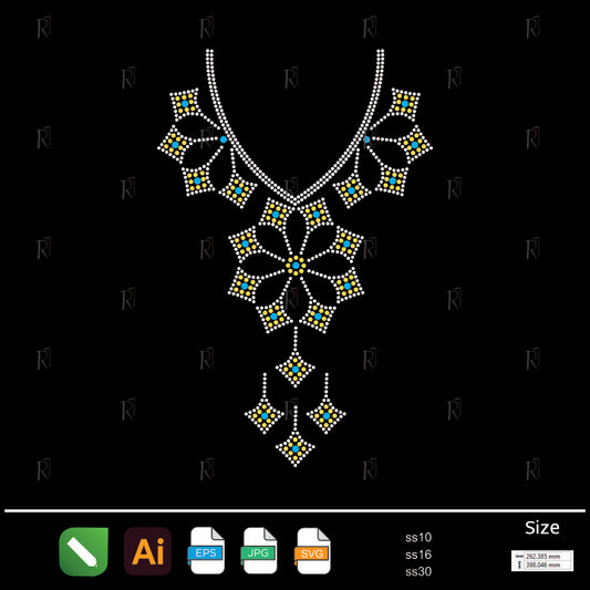 Royal Geometric Drop Rhinestone – Premium Rhinestone Design by Rhinestone1