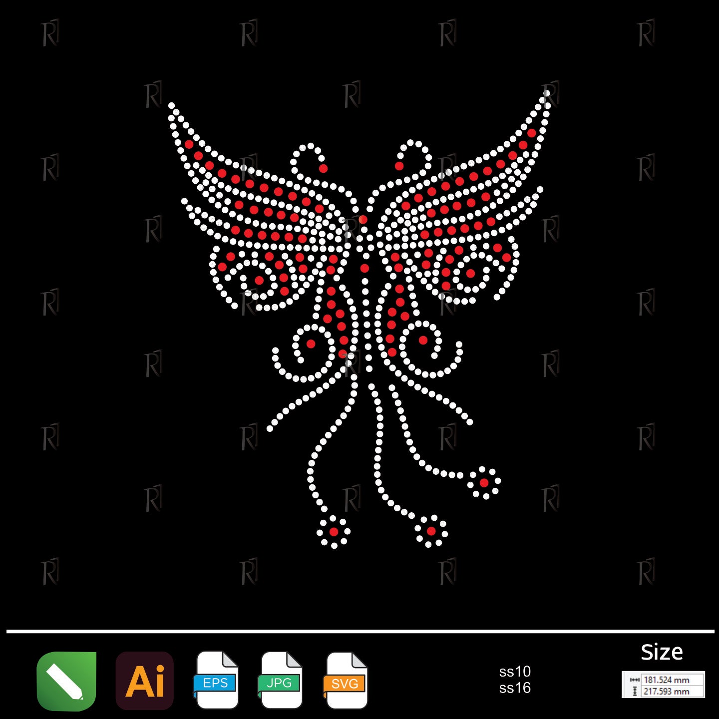 Elegant Butterfly Wings Rhinestone1 – Premium Rhinestone Design by Rhinestone1