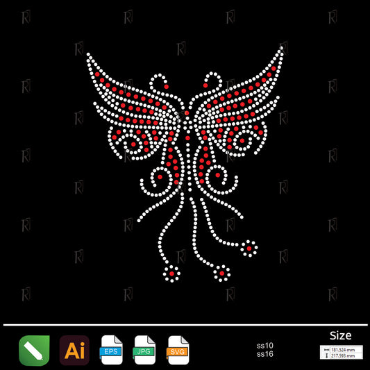 Elegant Butterfly Wings Rhinestone1 – Premium Rhinestone Design by Rhinestone1