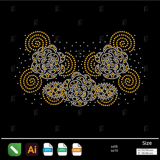 Golden Spiral Rose Rhinestone – Premium Rhinestone Design by Rhinestone1