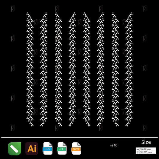 Zigzag Arrow Stripes Rhinestone – Premium Rhinestone Design by Rhinestone1