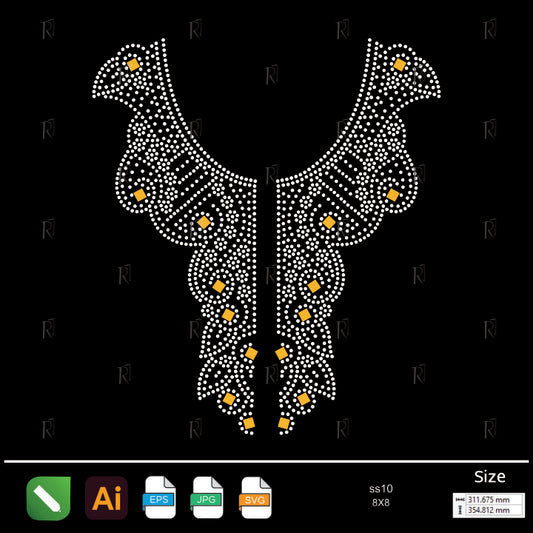 Vintage Regal Collar Rhinestone – Premium Rhinestone Design by Rhinestone1