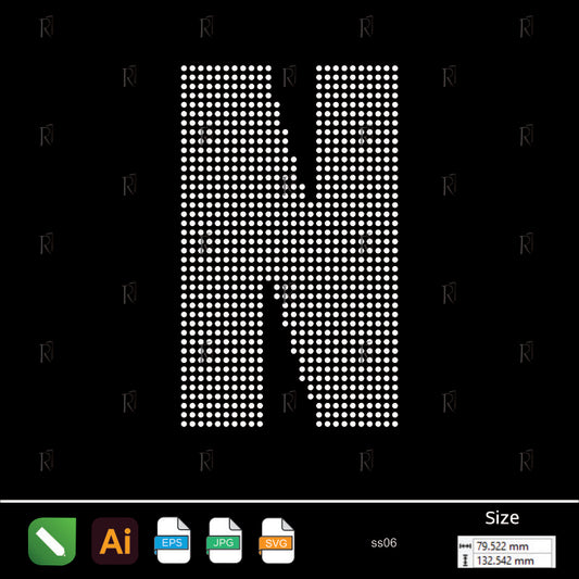 Rhinestone Letter N Bold – Premium Rhinestone Design by Rhinestone1