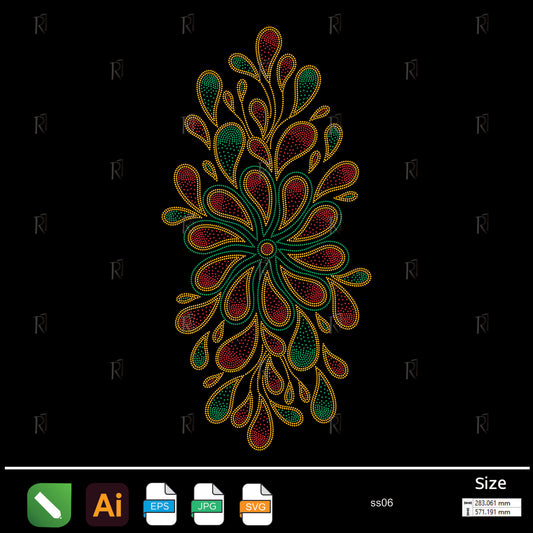 Golden Teardrop Flow Rhinestone – Premium Rhinestone Design by Rhinestone1