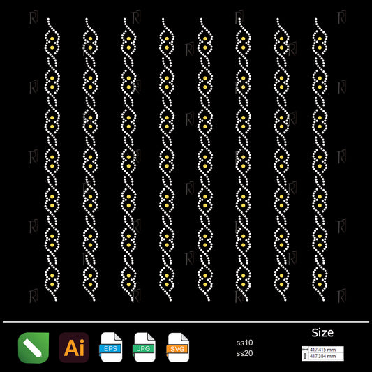 Twisted Pearl Lines – Premium Rhinestone Design by Rhinestone1