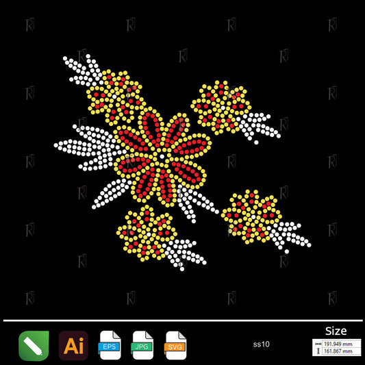 Sunny Blossom Cluster Rhinestone – Premium Rhinestone Design by Rhinestone1