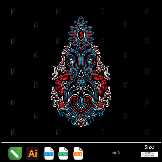 Royal Bloom Ornament Rhinestone1 – Premium Rhinestone Design by Rhinestone1
