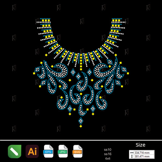 Regal Swirl Bib – Premium Rhinestone Design by Rhinestone1