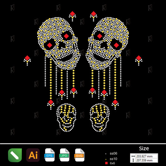 Skull Pair Rhinestone Design – Premium Rhinestone Design by Rhinestone1