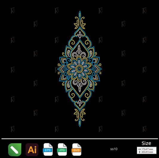 Royal Jewel Motif Rhinestone – Premium Rhinestone Design by Rhinestone1