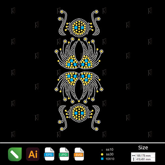 Ethnic Bloomed Cascade – Premium Rhinestone Design by Rhinestone1