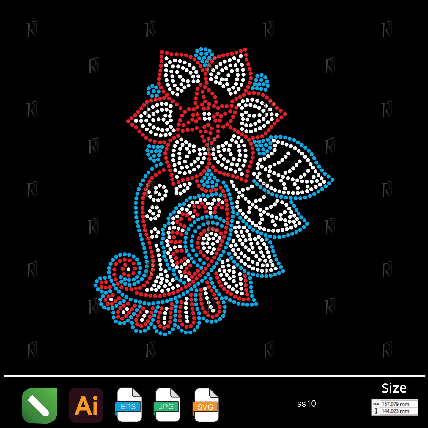 Paisley Floral Fusion Rhinestone – Premium Rhinestone Design by Rhinestone1
