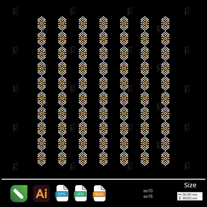 Honeycomb Linked Border Rhinestone – Premium Rhinestone Design by Rhinestone1