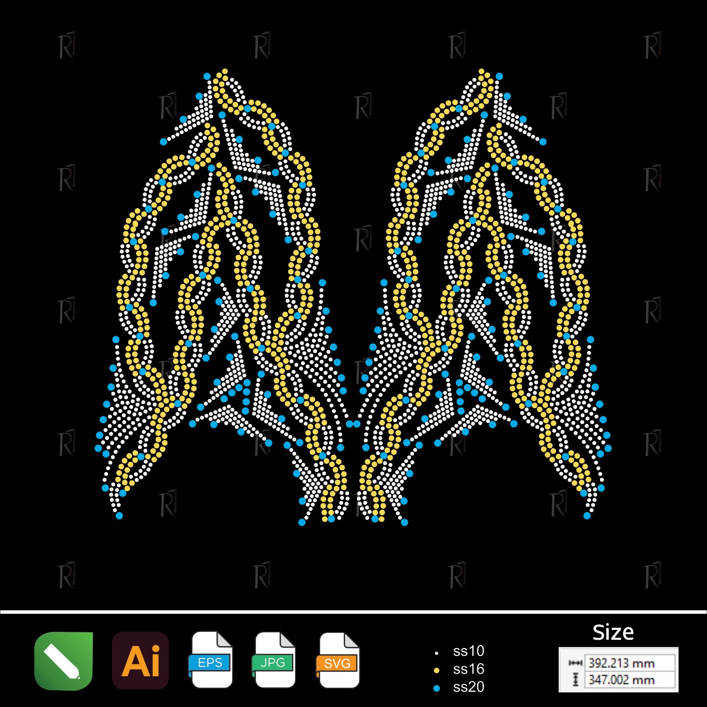 Golden Vine Cascade Rhinestone – Premium Rhinestone Design by Rhinestone1