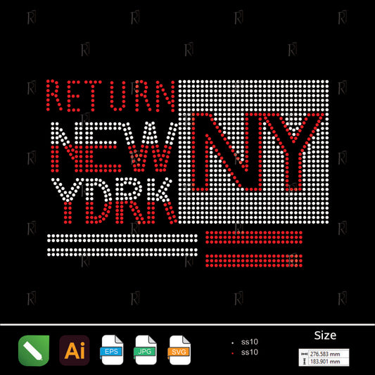 Return New York Rhinestone Design – Premium Rhinestone Design by Rhinestone1