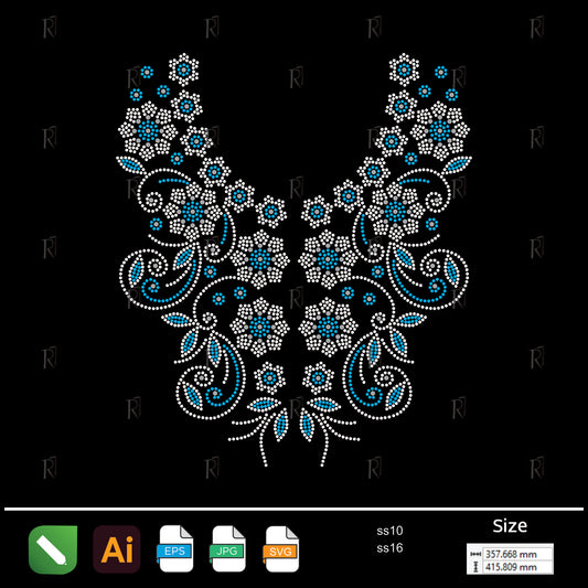 Blooming Elegance Rhinestone Collar1 – Premium Rhinestone Design by Rhinestone1