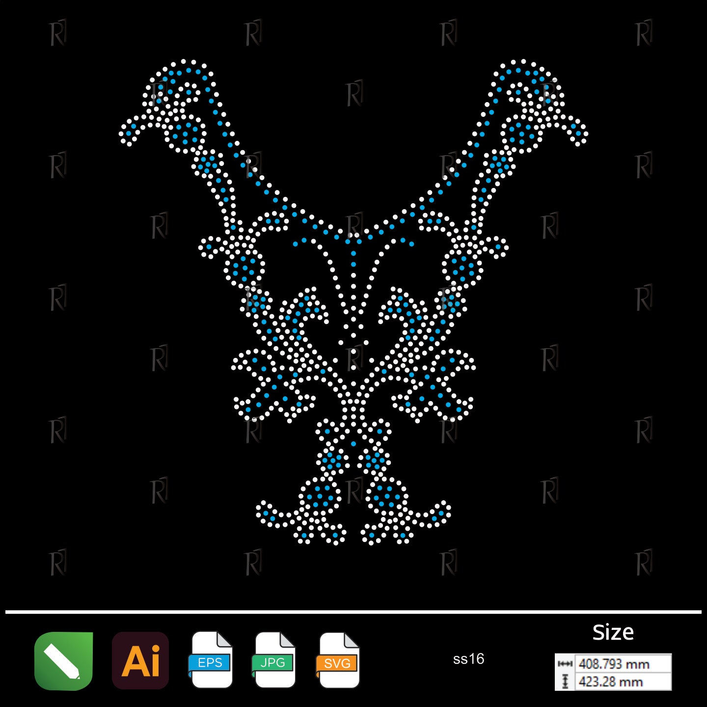 Elegant Floral Cascade Rhinestone Design – Premium Rhinestone Design by Rhinestone1