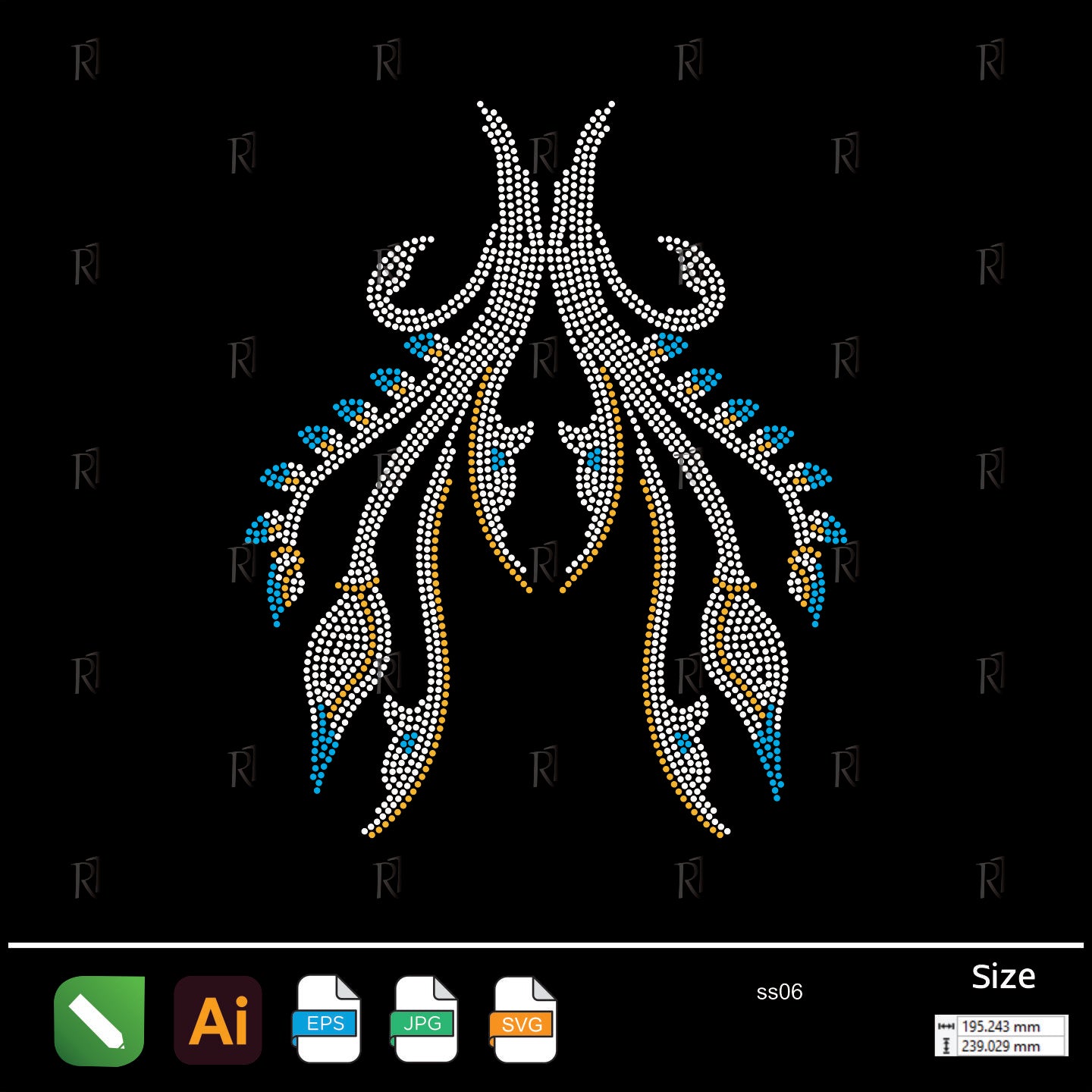 Tribal Blossom Drop Rhinestone Design – Premium Rhinestone Design by Rhinestone1