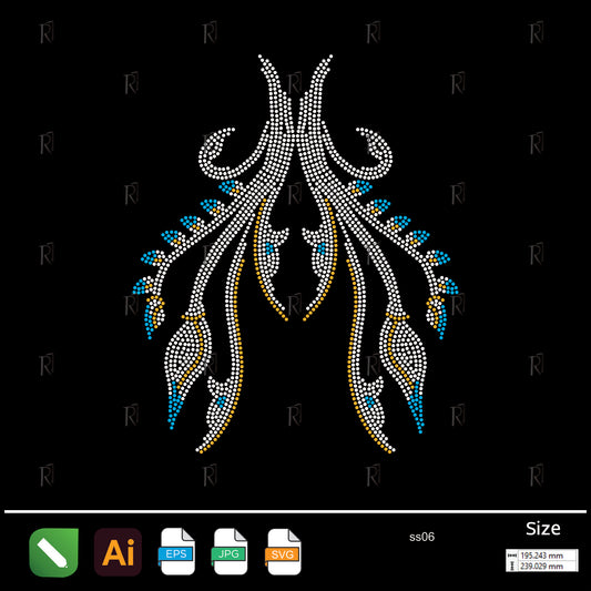 Tribal Blossom Drop Rhinestone Design – Premium Rhinestone Design by Rhinestone1