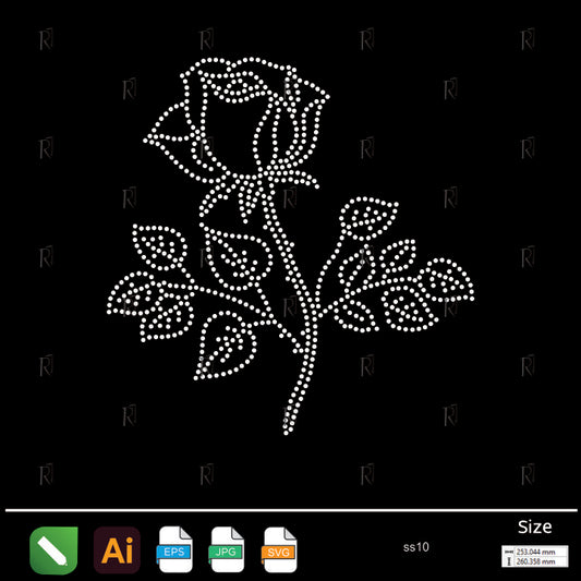 Classic Rose Rhinestone – Premium Rhinestone Design by Rhinestone1