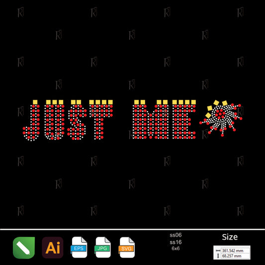Just Me Sparkle Statement – Premium Rhinestone Design by Rhinestone1