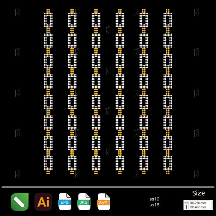 Rectangular Chain Link Rhinestone – Premium Rhinestone Design by Rhinestone1