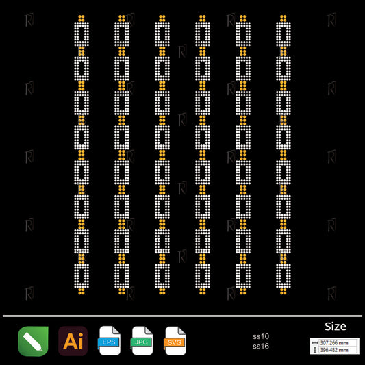 Rectangular Chain Link Rhinestone – Premium Rhinestone Design by Rhinestone1