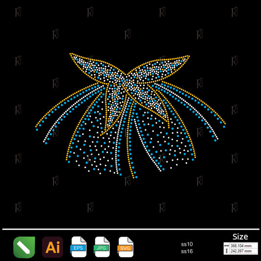 Celestial Bloom Burst Rhinestone – Premium Rhinestone Design by Rhinestone1