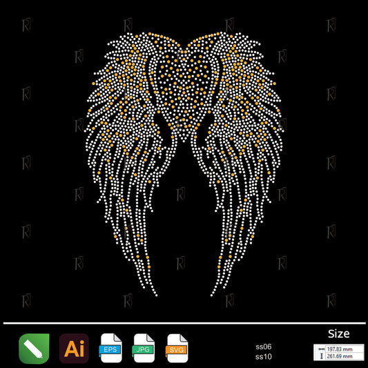 Angel Wings Rhinestone – Premium Rhinestone Design by Rhinestone1