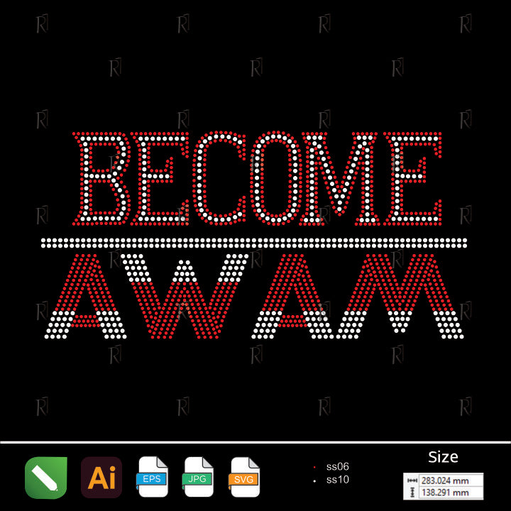 Become A WAM Rhinestone Text Design – Premium Rhinestone Design by Rhinestone1
