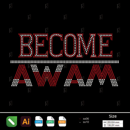 Become A WAM Rhinestone Text Design – Premium Rhinestone Design by Rhinestone1