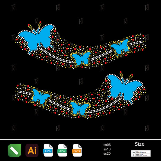 Butterfly Cascade – Premium Rhinestone Design by Rhinestone1
